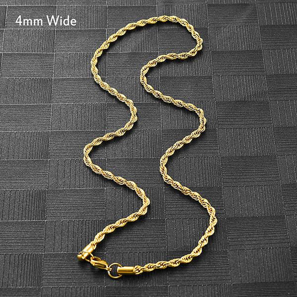 5 Colors Stainless Steel Twist Rope Chain Necklace for Women Men Black/Silver/Gold Color Plated Choker Metal Fashion Jewelry