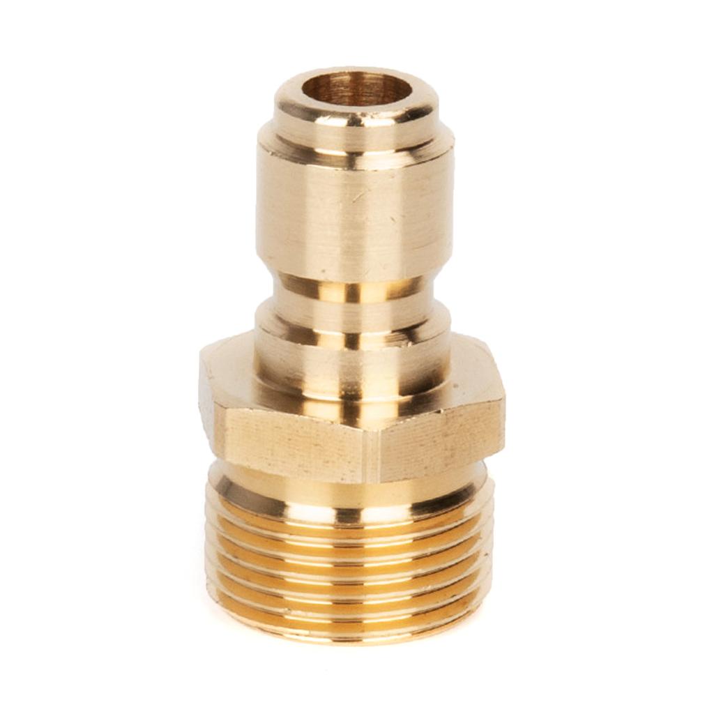1 Pair Brass 3/8 Inch Quick Release Connector with M22 Thread 15mm Pin Adapter For High Pressure Washer Hose And Outlet