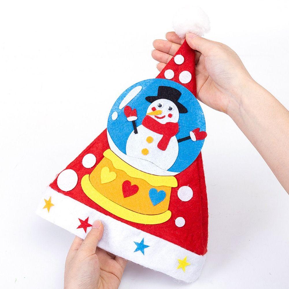 

Non-woven Fabric Handmade Santa Hat Kriss Kringle Kids Xmas Arts Hats Kids/Children