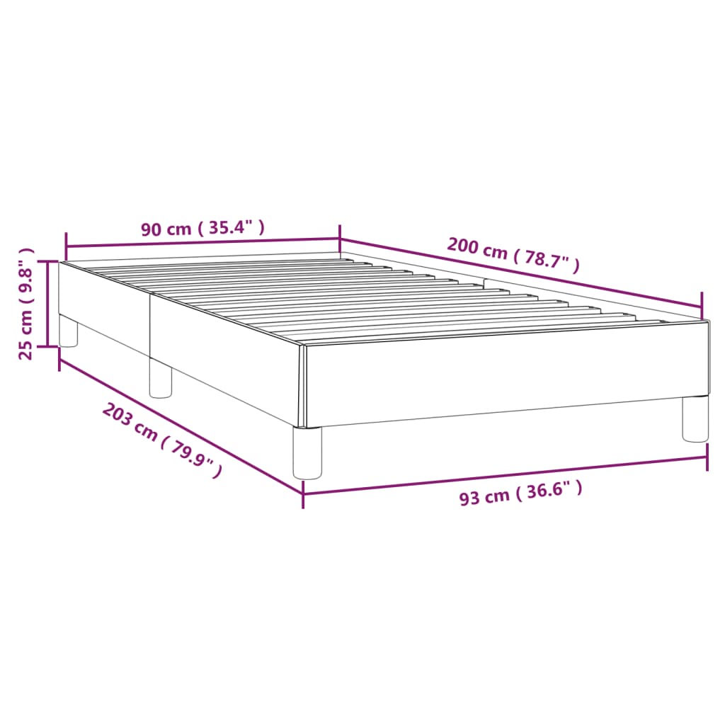 Bed Frame without Mattress Light Grey 90 x 200 cm Velvet