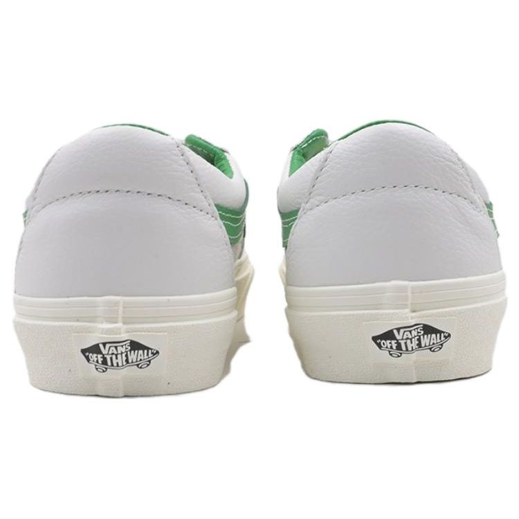 Vans Sk8 Low Top Lace-Up Impact Resistant Skate Shoes Unisex Sneakers White Green VN0009QRBDU