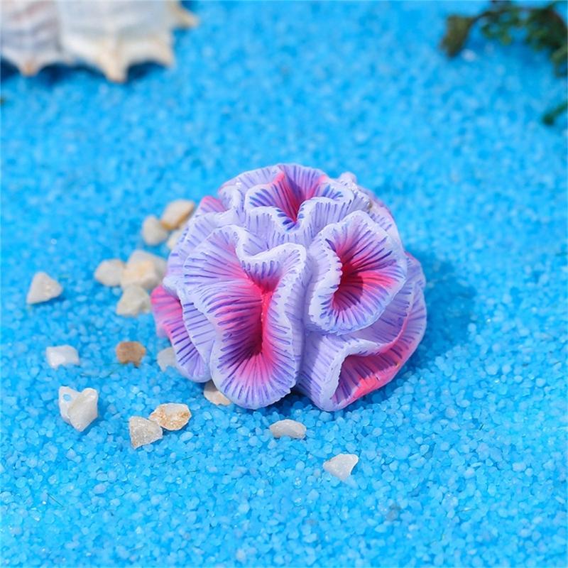 62KD 11Pieces Aquariums Accessories Resins Multicolor Coral Seaweed Miniature Figure Ornaments Set for Fishtank Decoration