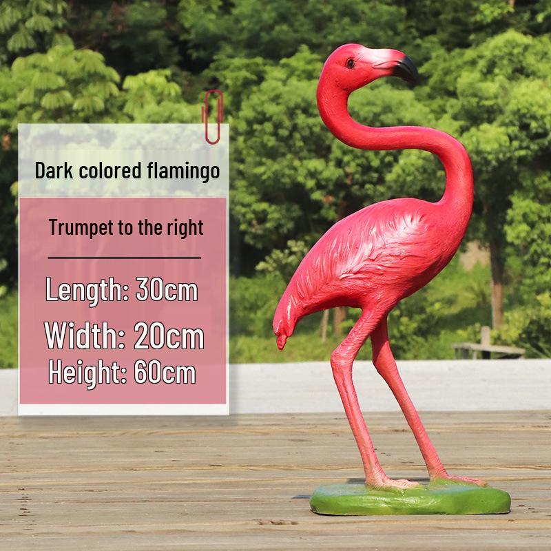 Fiberglass Flamingo Sculpture for Garden and Pond Decorations