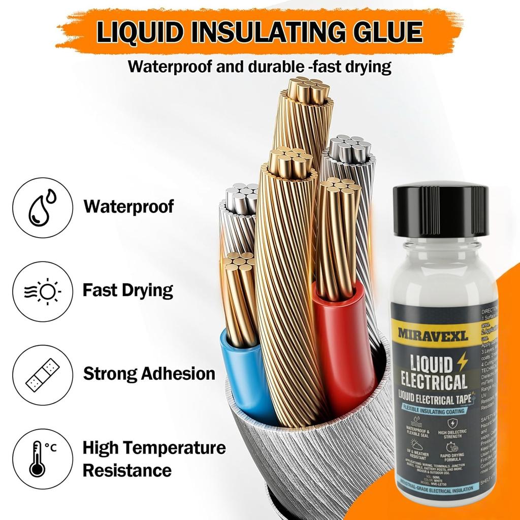 White Liquid Electrical Tape Fast Dry Waterproof Insulation Sealant Glue Phone USB Data Cable Charger Cord Wire Repair Paste