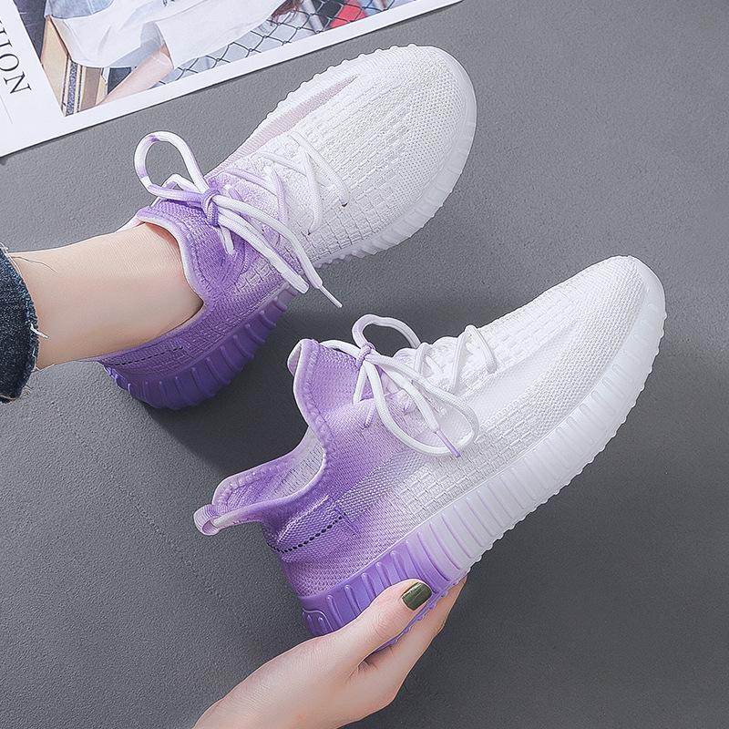 2025 spring new 350 coconut shoes female Internet celebrities fly weaving sports leisure running breathable student net shoes ins tide