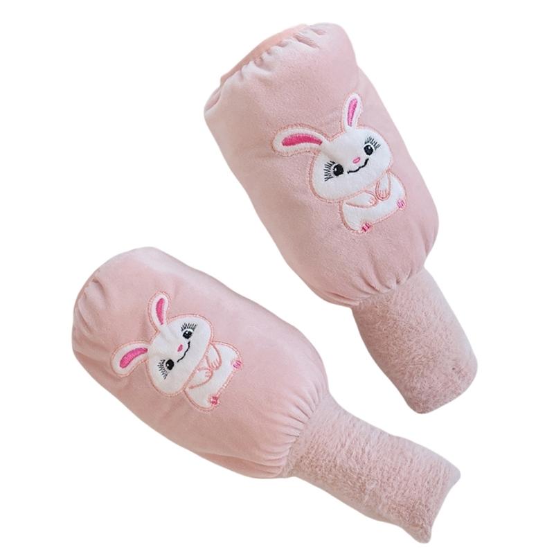 Cartoon Rabbit Kids Thickened Warm Arm Sleeves Arm Gloves for Winter Wear Outdoor Activity Oversleeve for Cold Weather