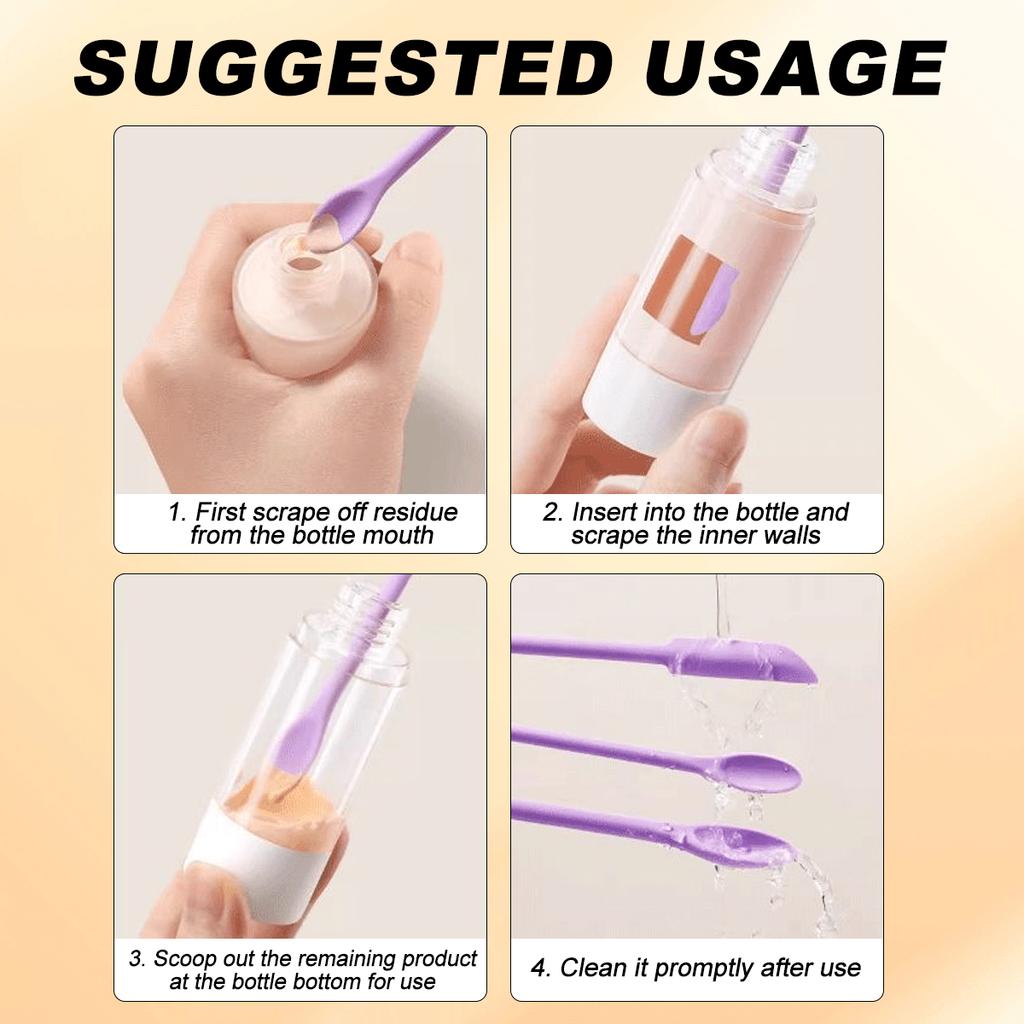 3pcs Silicone Makeup Spatula And Scraper Set, Dual-Ended Multi-Functional Beauty Tools, Suitable For