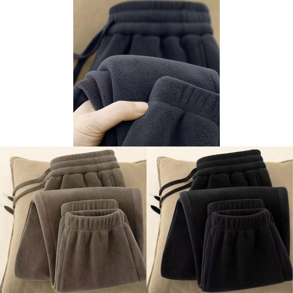 Men Fleece Jogger Pants With Drawstring Closure For Winter Active Wear
