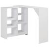 Bar Table with Movable Shelf White 138 x 39 x 110 cm