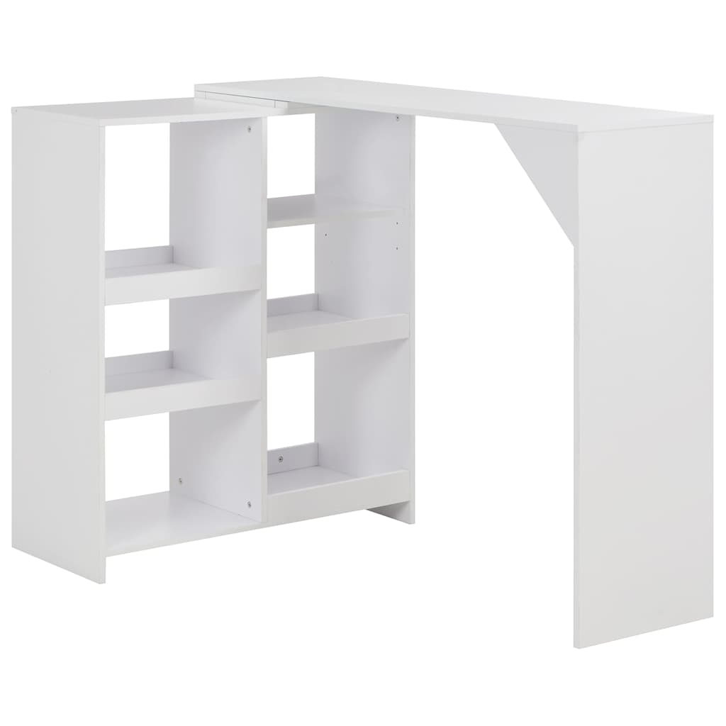 Bar Table with Movable Shelf White 138 x 39 x 110 cm