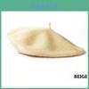 Elegant Women Solid Wool Beret French Artist Beanie Hat With Warm Winter Comfort