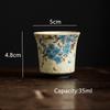 1 Pc Chinese Vintage Ceramic Tea Cup Handmade Flower Pattern Tea Bowl Household Master Teacup Travel Personal Teaware 35ml