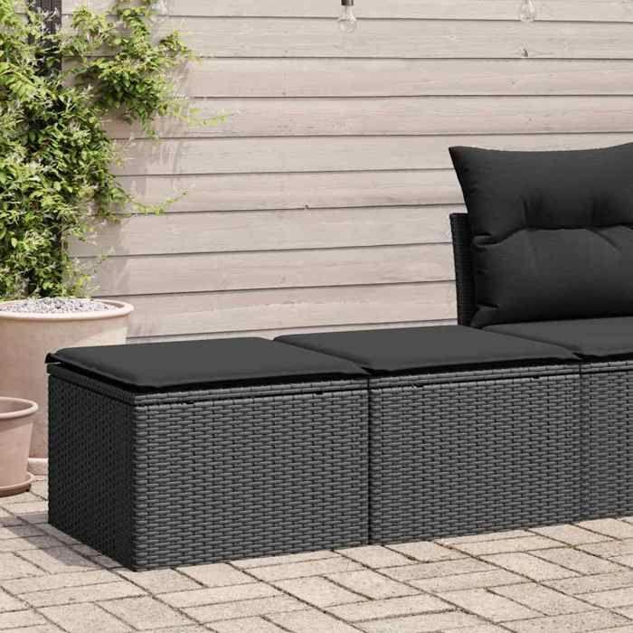 VidaXL Garden Lounge Set with Cushions 2 Pcs Black Braided Resin Acacia 3328678