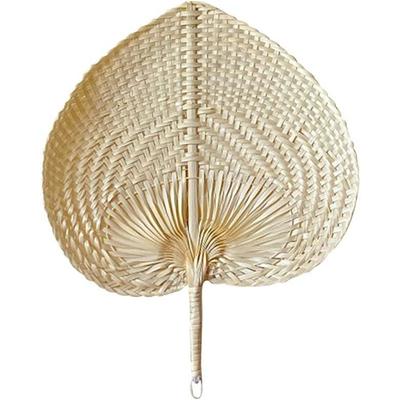 Handgefertigter Fächer aus Rattan, chinesischer Stil, Bambus-Handfächer, Paddelfächer, gewebter Fächer für Heimdekoration, Hochzeitsgeschenk, Strand, drinnen und draußen