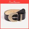 Womens Wide Pu Leather Belt With Crocodile Print And Alloy Pin Buckle For Stylish Daily Use