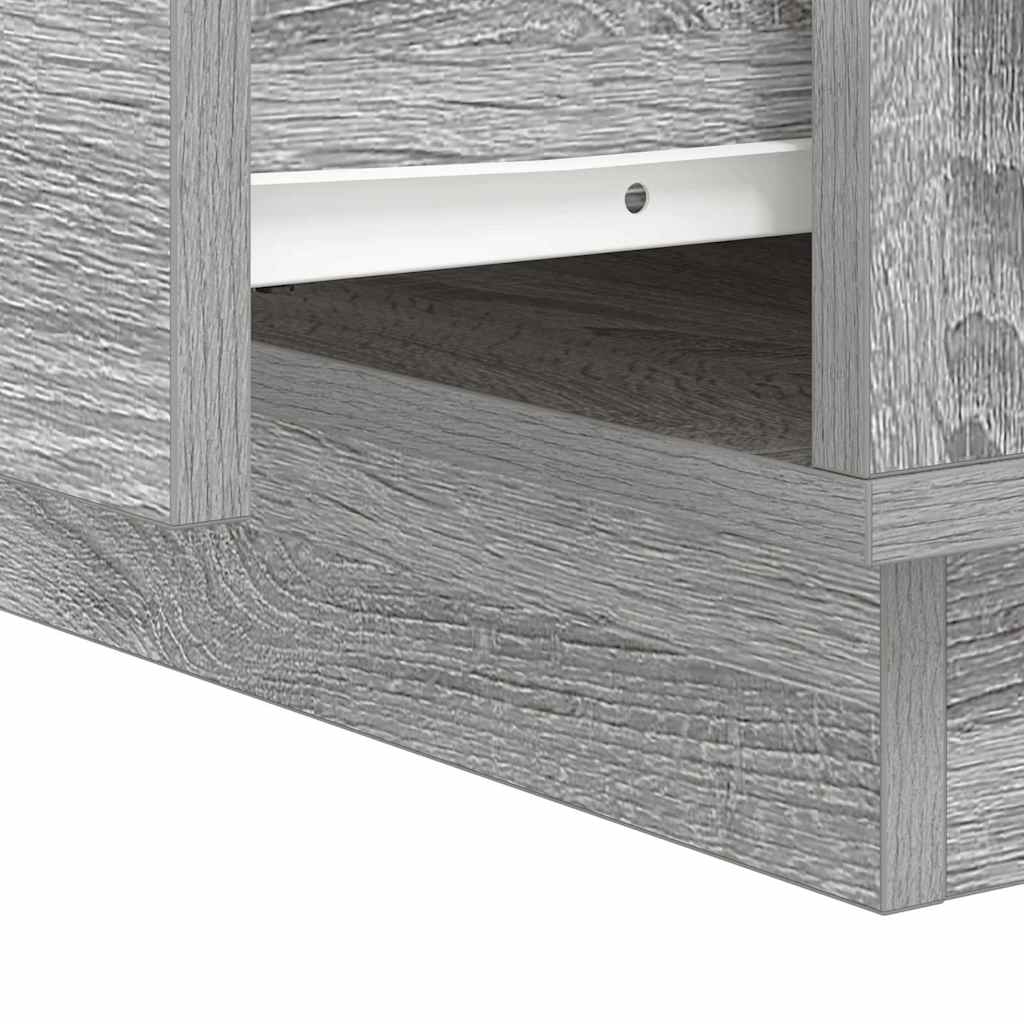 Nightstand with Drawers Gray 39 x 34.5 x 50 cm Engineered Wood