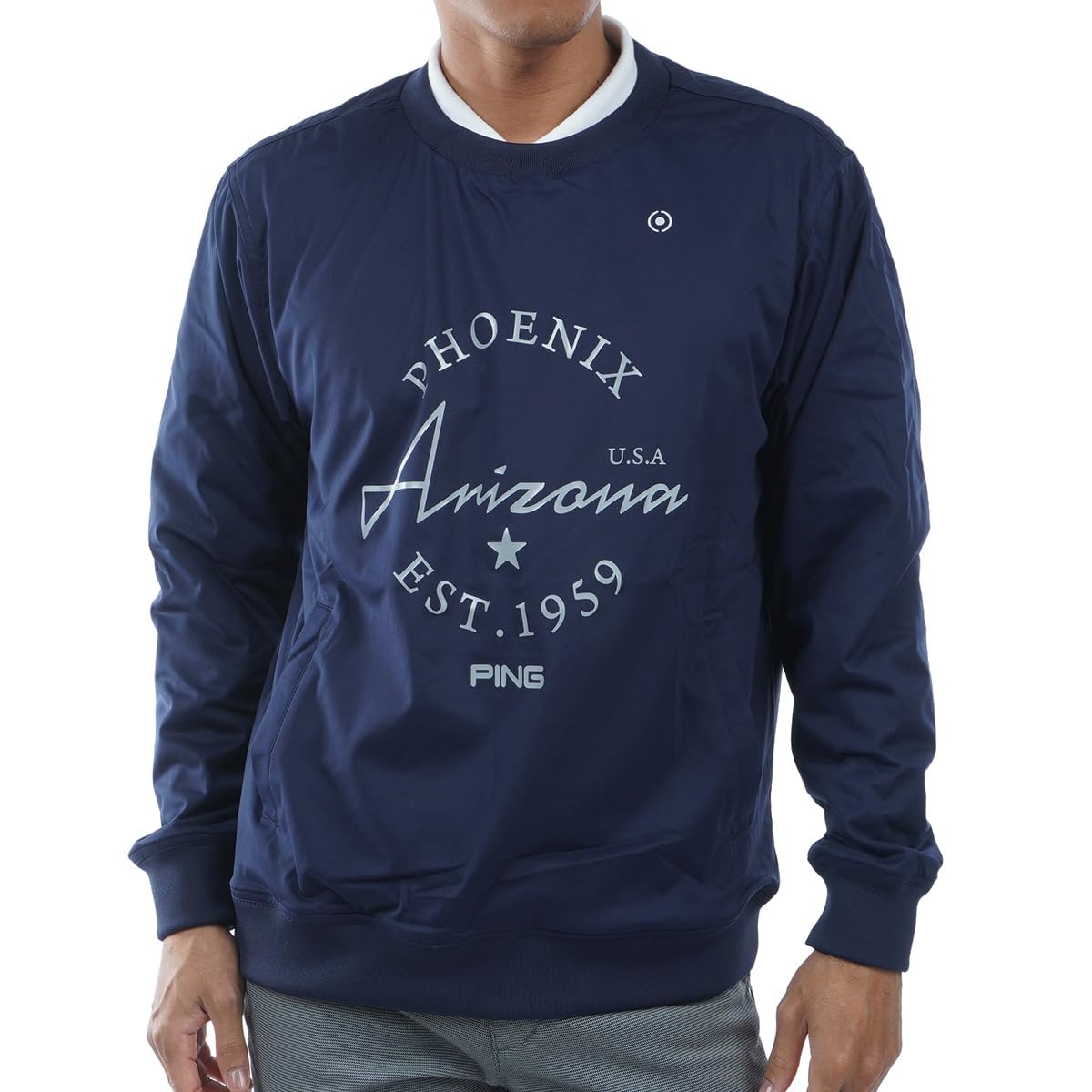 

PING Apparel Мужская водоотталкивающая куртка Sneed (Вариан Стретч: Эластичность 360°, Ветрозащитный, Дышащий) / Гольф / 621-4120105 120_Темно-синий L