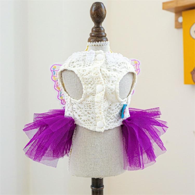 Dog Tulle Dresses Cats Princess Dress Pet Costume Dress with Embroidery Butterfly Wedding Cats Formal Event Photo Outfit