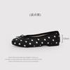 Scarpe Singole Piatte Balletto Primavera Raso Pois Bocchetto Leggero