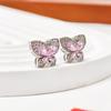 Gesi En Jewelry Korean Style Cherry Blossom Pink Butterfly Ring Set - Sweet and Individualistic Three-Piece Girly Accessory.
