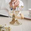 Ceramic Handle English Afternoon Tea Spoon Fork Stainless Steel Fruit Forks Cake Spoon Fork  Cafe