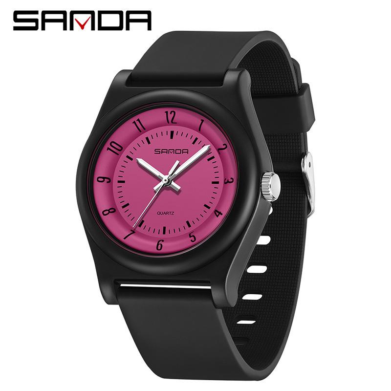 Ceas SANDA Unisex cu Curea de Silicon, Mecanism Quartz, Cadran Mare Luminos și Design Impermeabil