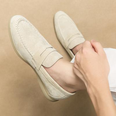 Mode Herren Luxusmarke Slipper Schuhe Frühling Britischer Stil Wildleder Herren Freizeitschuhe Atmungsaktiver Komfort Slip-on Herren Hochzeitsschuhe