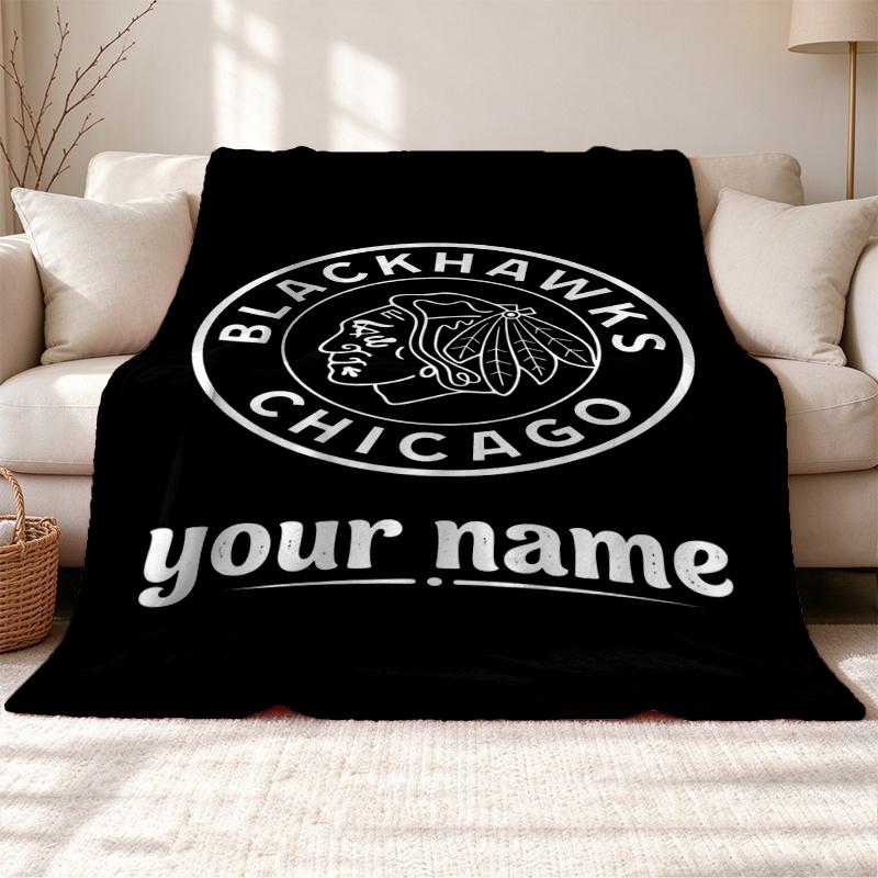 Chicago Blackhawks Customizable name outdoor blanket soft cozy and warm Multi-purpose office blanket outdoor camping and travel blanket all