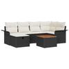 Ensemble de Canapé de Jardin 7 Pièces en Rotin Noir, Canapé de Jardin 2 Places avec Rangement &amp; Coussins en Rotin Noir 3360785