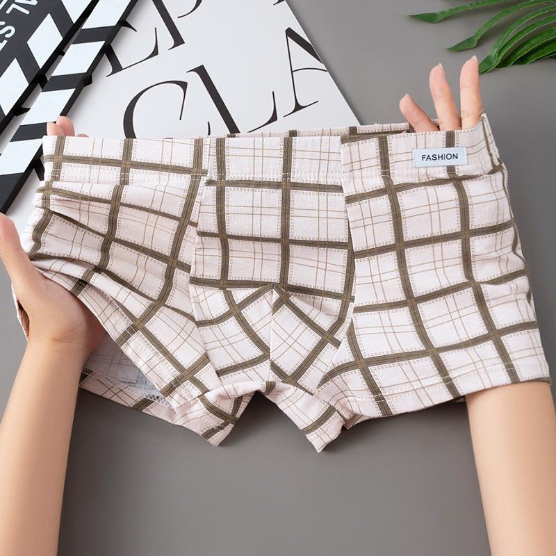 Large Size Men Fall New Trend Personality Plingham Cotton Comfortable Breathable Flat Angle Underwear