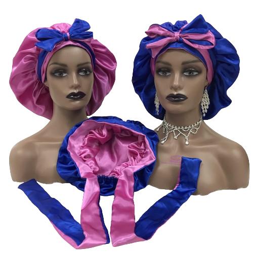 Custom Logo Stain Bonnet and Silk Durags Women Sleeping Hair Bonnets Colorful Satin Bonnets Satin Hair Wraps