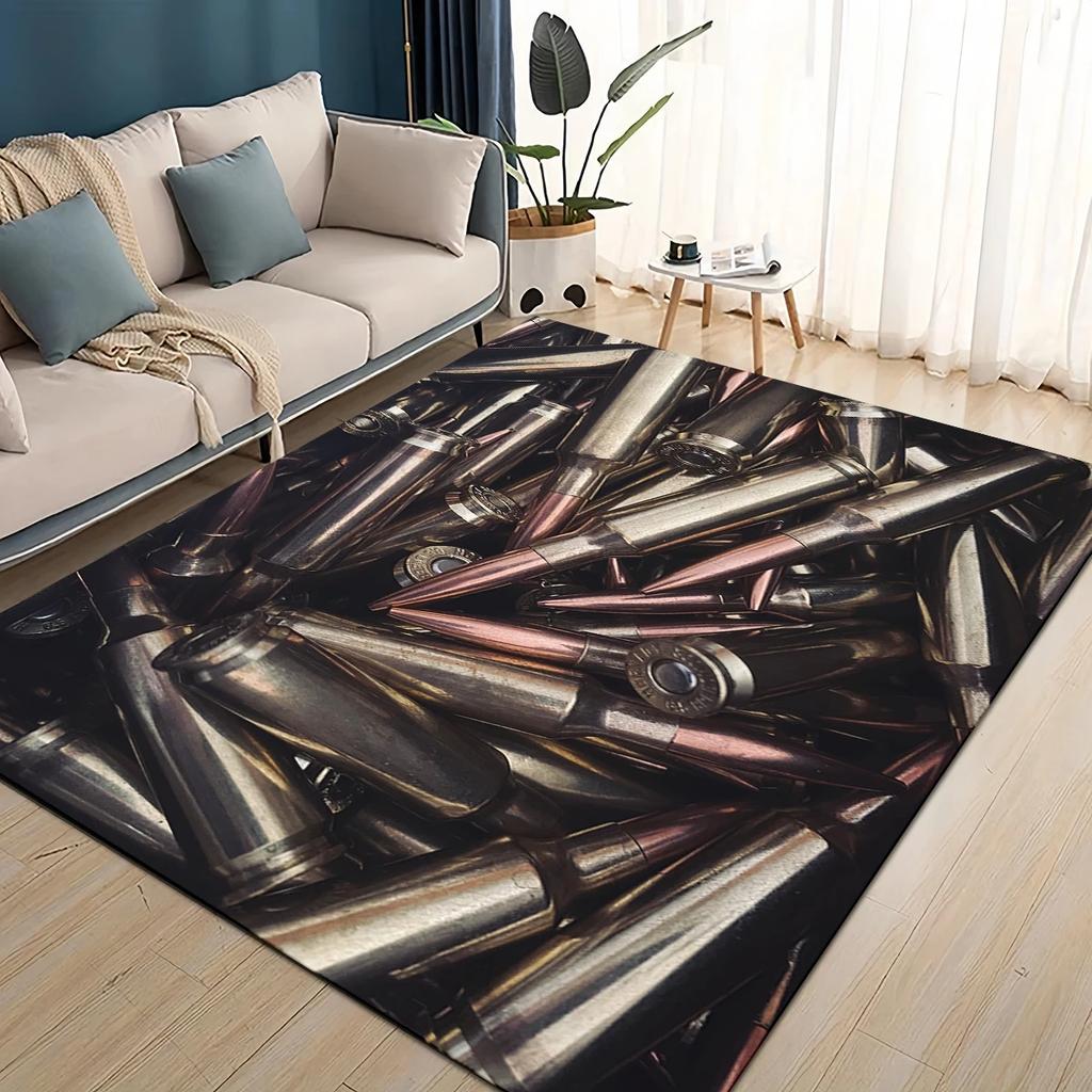 27 Arten Coole Verschiedene Arten von Pistolenkugeln Teppich für Wohnzimmer Schlafzimmer Haus Sofadekoration, Kinder Spielen Rutschfeste Bodenmatte