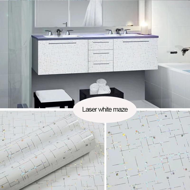 Laser Baking Paint Thicken Self Adhesive Wallpaper Desktop Cabinet Renovation Sticker Kitchen Waterproof Oil Resistant Sticker