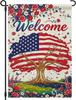 4th of July Garden Flags America Patriotic Welcome Home Red White and Blue Decorations Spring Garden Yard Flag 12x18 Double