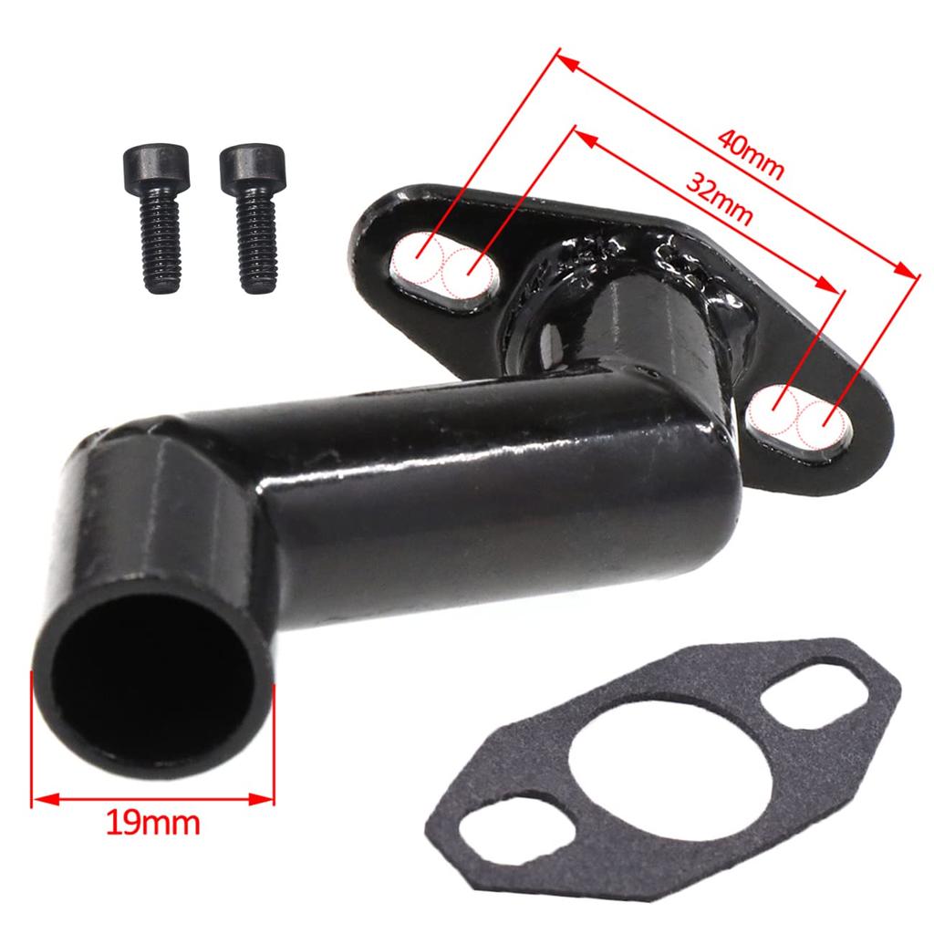 JRL 32mm-40mm Black Offset Intake Manifold and Gasket for 49cc