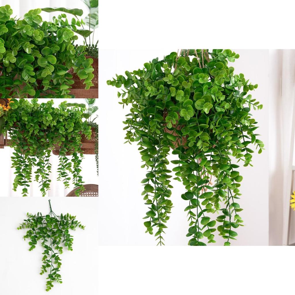 Artificial Plant Wall Hanging With 25 Eucalyptus Citriodora Leaves For Home Decor And Photography Props