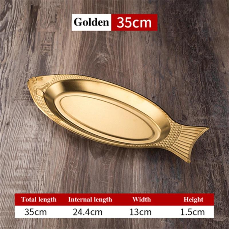 Korean Style Stainless Steel Plate Fish Dish Fish Shaped Plates Steamed Fish Creative Egg Plate Barbecue Plate Tray Plates
