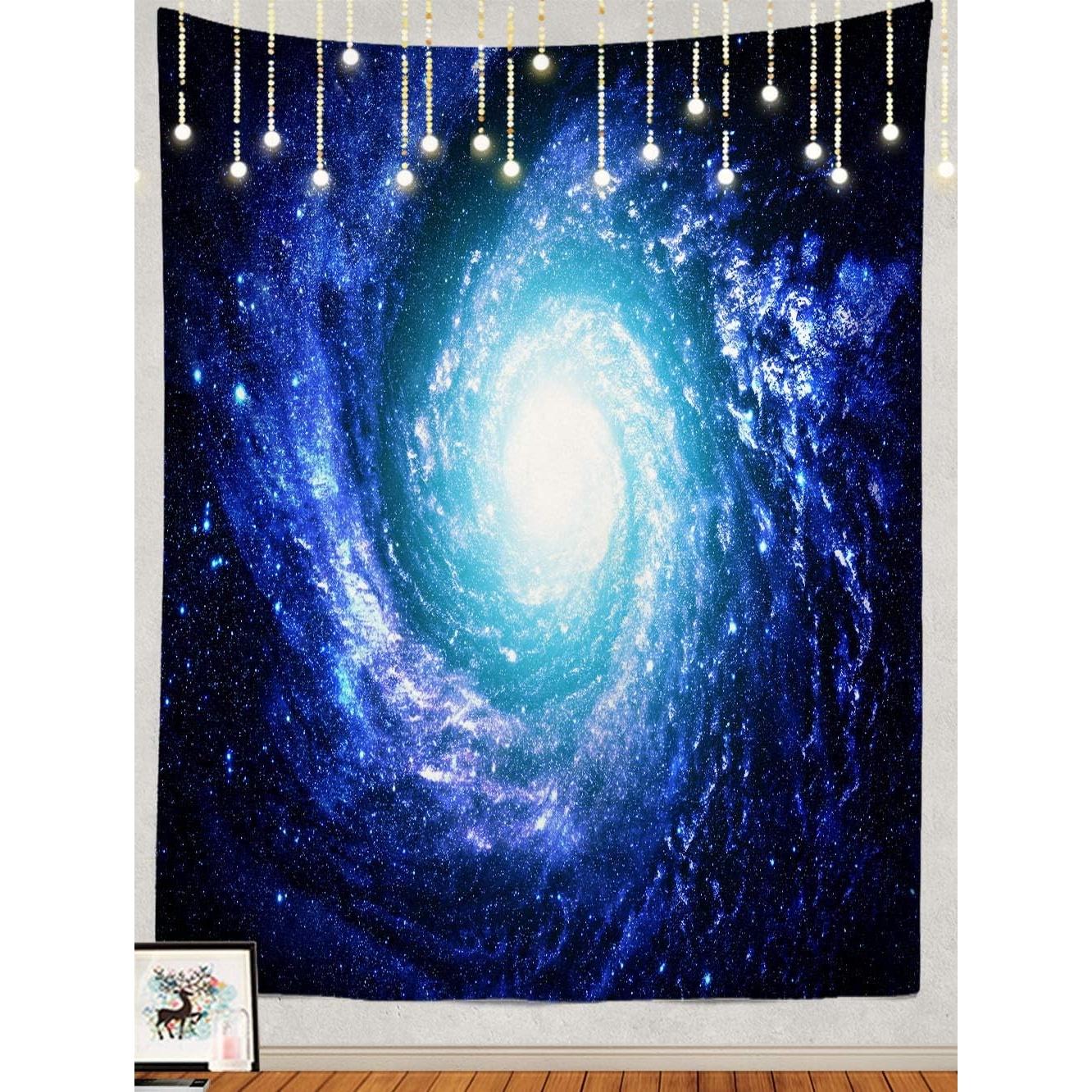 Tapestry of the shrahala magical blue cosmic galaxy 75x100
