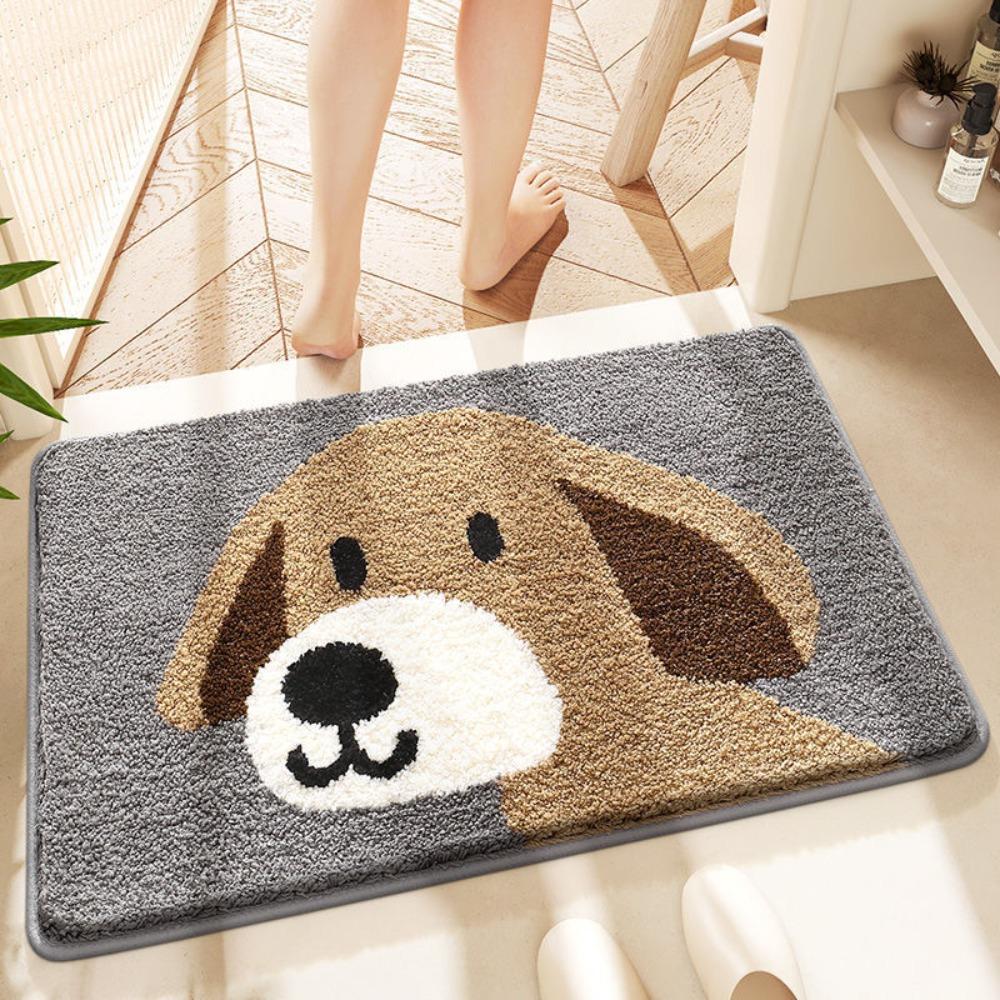 Cartoon Print Bathroom Cashmere Thickening Mat Bath Non-slip Carpets In Wash Basin Bathtub  Floor Rug Shower Room Doormat Memory Foam 3D Pad