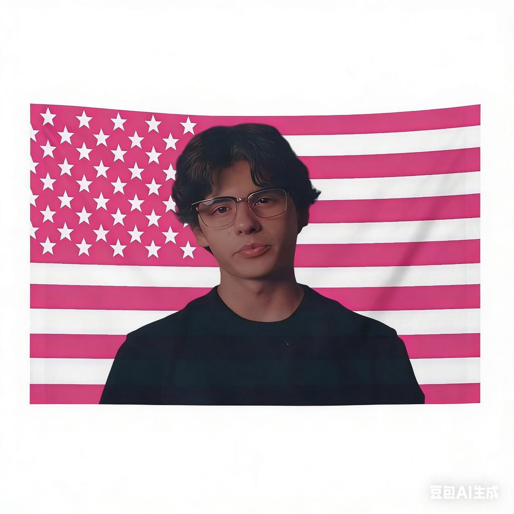 JJacob EElordi Fan Art Pink USA Flag Tapestry Multiple Character Portrait Print Perfect Gift For Fans Ideal For Dorm Bedroom