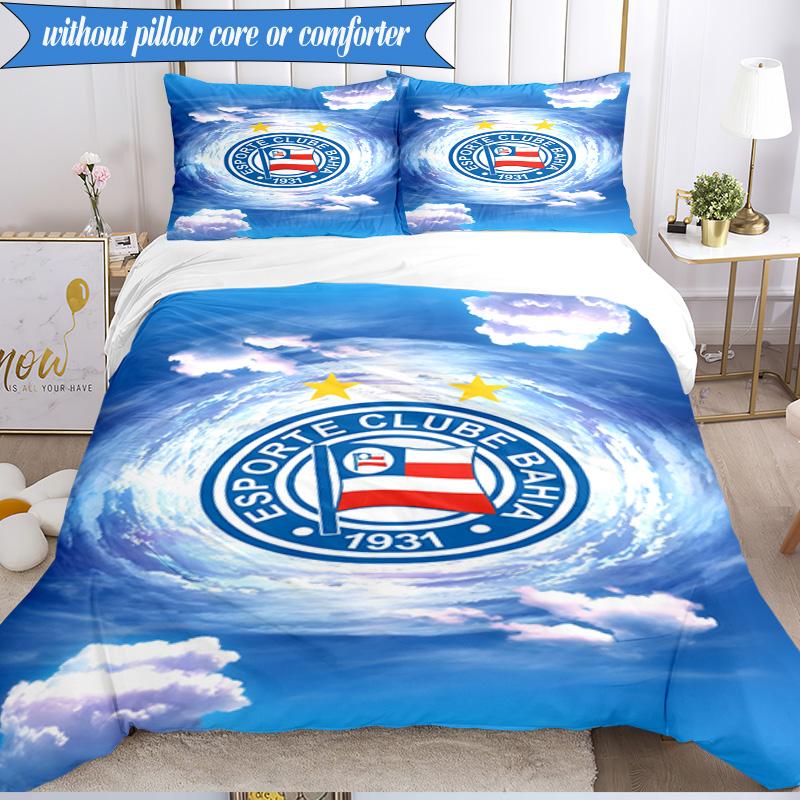 3PCS Esporte Clube Bahia Design Printed Soft Bedding Set,Including 1pc Duvet Cover And 2pcs Pillowcases Perfect for Bedroom, Dormitory, Fan gift