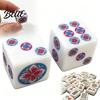 Dés Numérotés Clairs 2 Pièces 25 MM Set de Mahjong Décoratif pour Table de Jeu Plateau Portable Thème Casino Fête Accessoires Mah Jongg Cadeau Hommes Femmes Six Faces