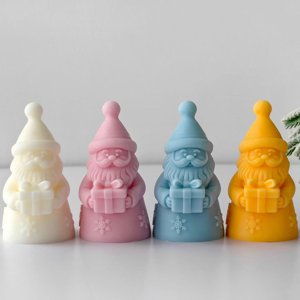 DIY Christmas Candle Silicone Mold Snowflake Santa Claus Aroma Candle Plaster Resin Decoration Mould Candle Making Supplies