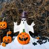 Halloween Ghost Statue Sunglasses Ghost Ornament Spooky Halloween Ghost Pumpkin Statue with Hat Sunglasses Resin for Halloween