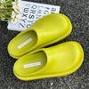 Fashion 2025 Women Slippers Summer Fashion Closed Toe Leather Shoes Loafers High Platform Slippers Women Black High Heels Zapatillas