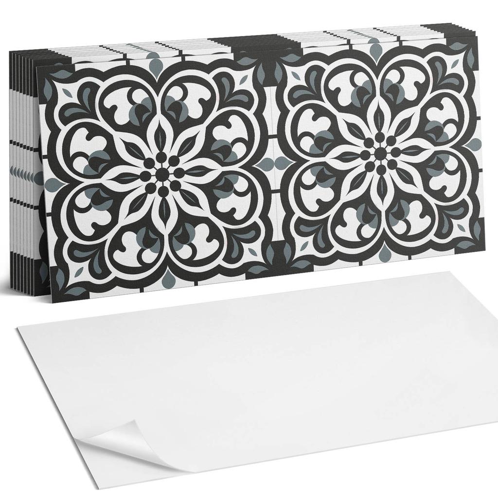 Kafelki Winylowe Samoprzylepne Wzór Kwiatowy Z Ornamentami 10X40X20 Cm