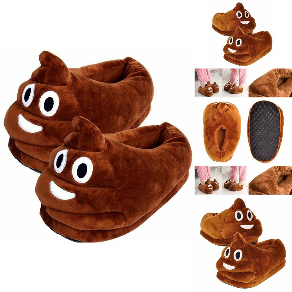 Super Soft Unisex Poop Emoji Plush Slippers For Home Indoor Comfort