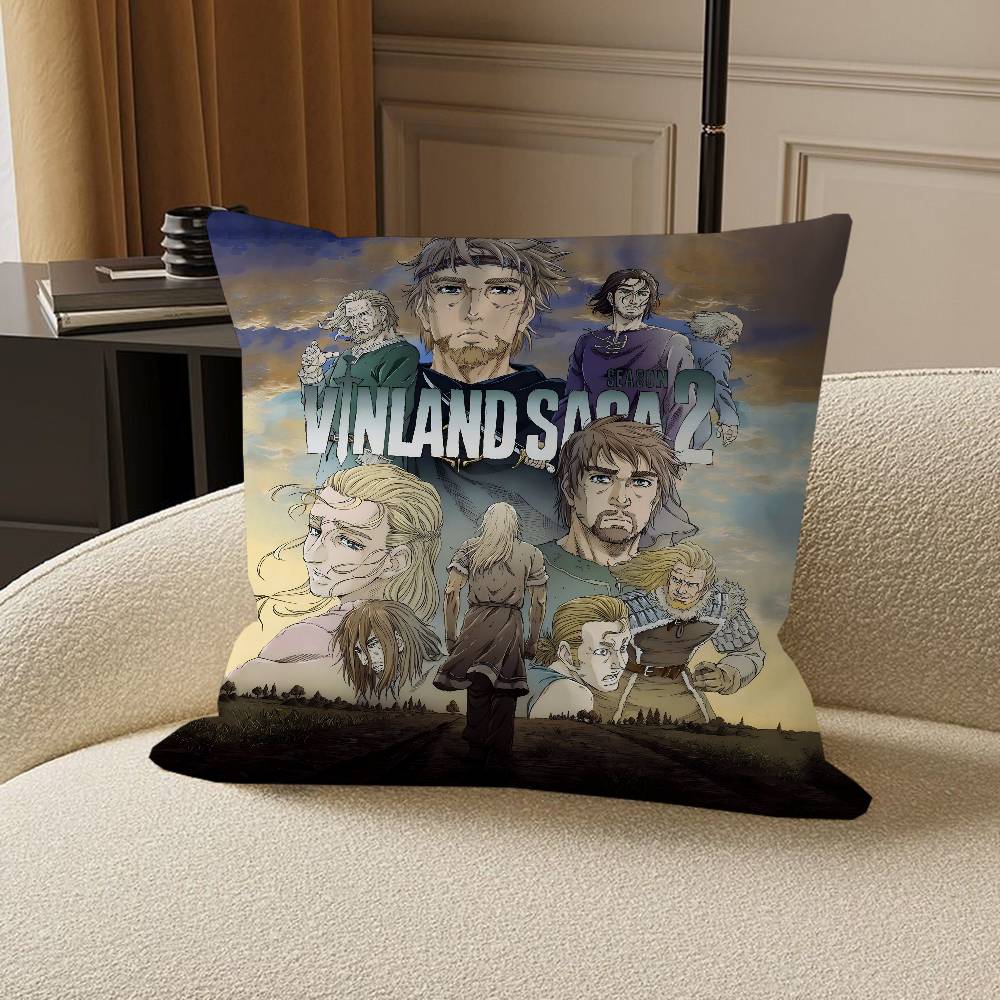 Vinland Saga Office Cushion Pillowcase Car Cushion Cover45X45CM Lumbar Pillowcase Sofa Pillowcover
