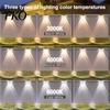 Warm White Solar Wall Light Washer Lights, Outdoor Light, Waterproof Garden LED Lamp Step Lights Rechargeable with Color Changing RGB, Landscape