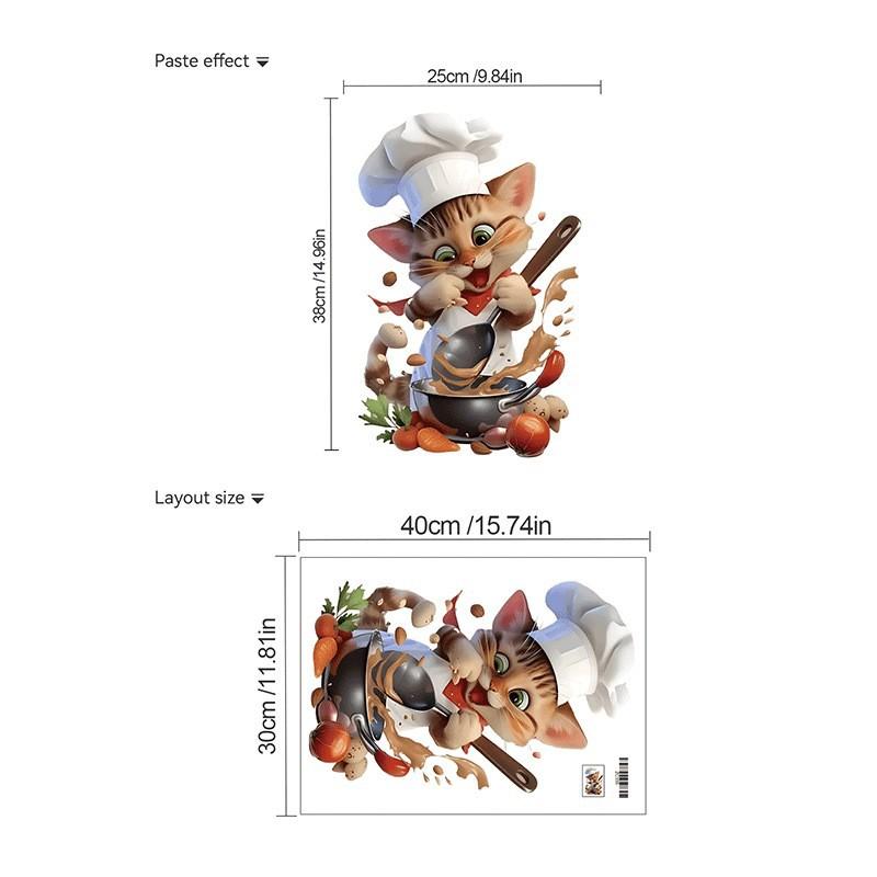 Милые Мультяшные Декоративные Кухонные Наклейки Настенные Наклейки One Size